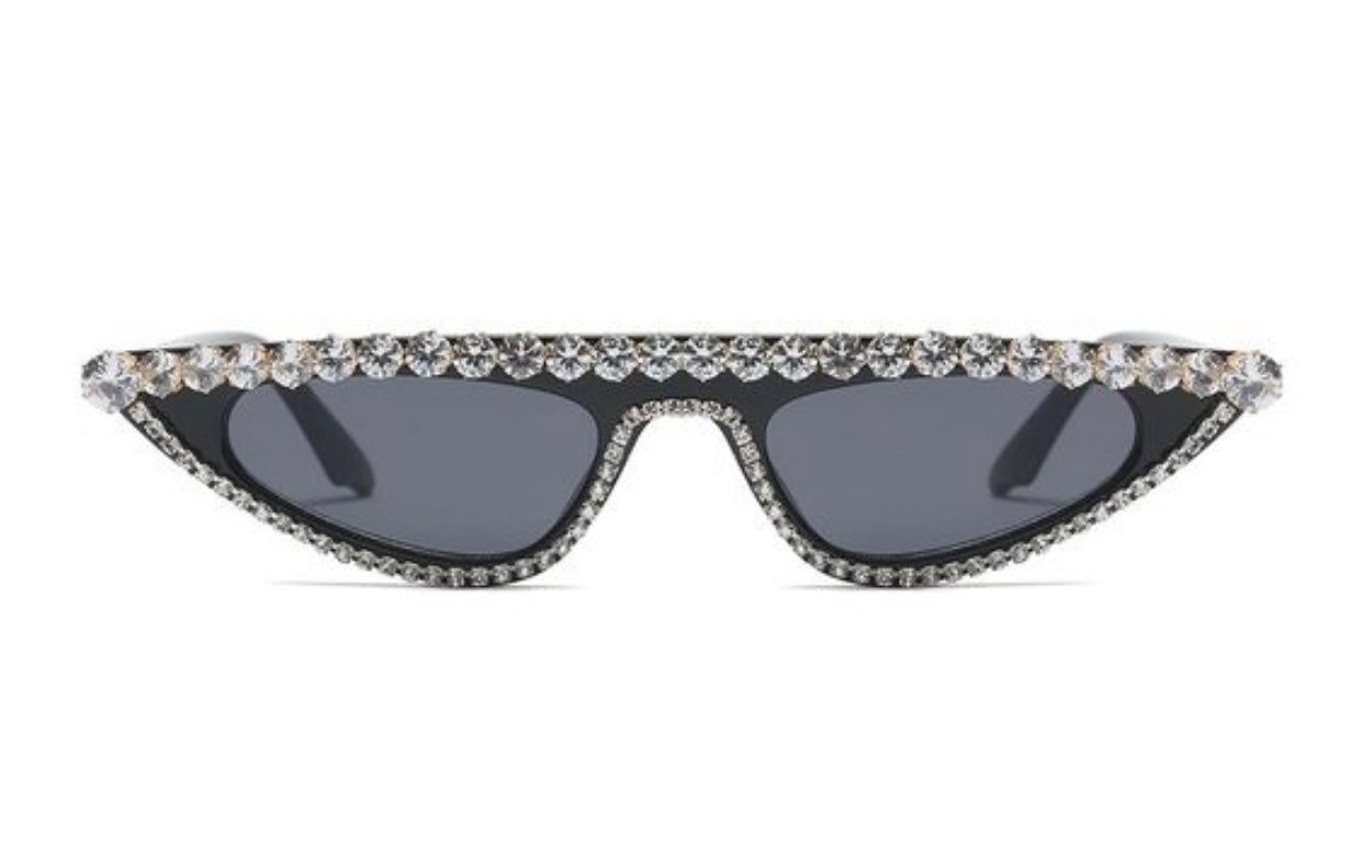 Rhinestone Black small frame glasses